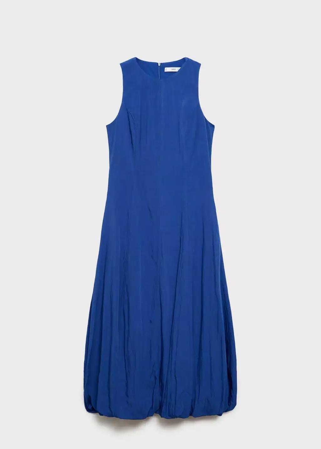 Bluemidi-Dress With Puffed Hem, , large image number 3