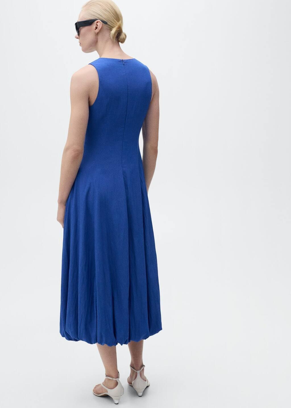 Bluemidi-Dress With Puffed Hem, , large image number 8
