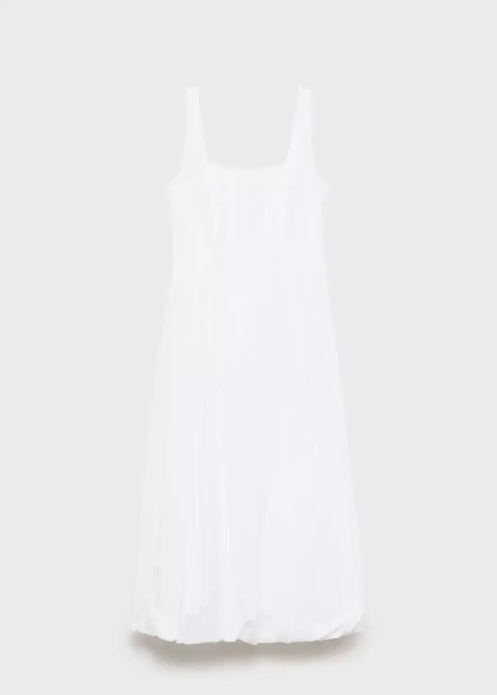 WHITE Embroidered dress with puffed hem, , large image number 4