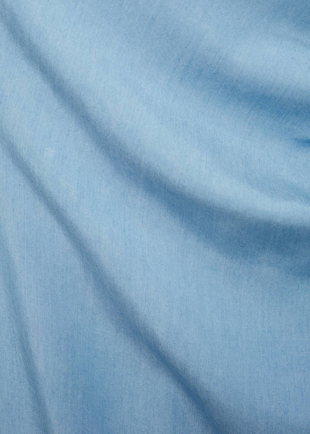 Blue Draped Asymmetrical Lyocell Dress, , large image number 2