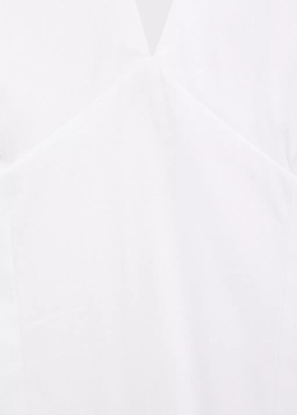 White Halter Neck Cotton Midi-Dress, , large image number 2