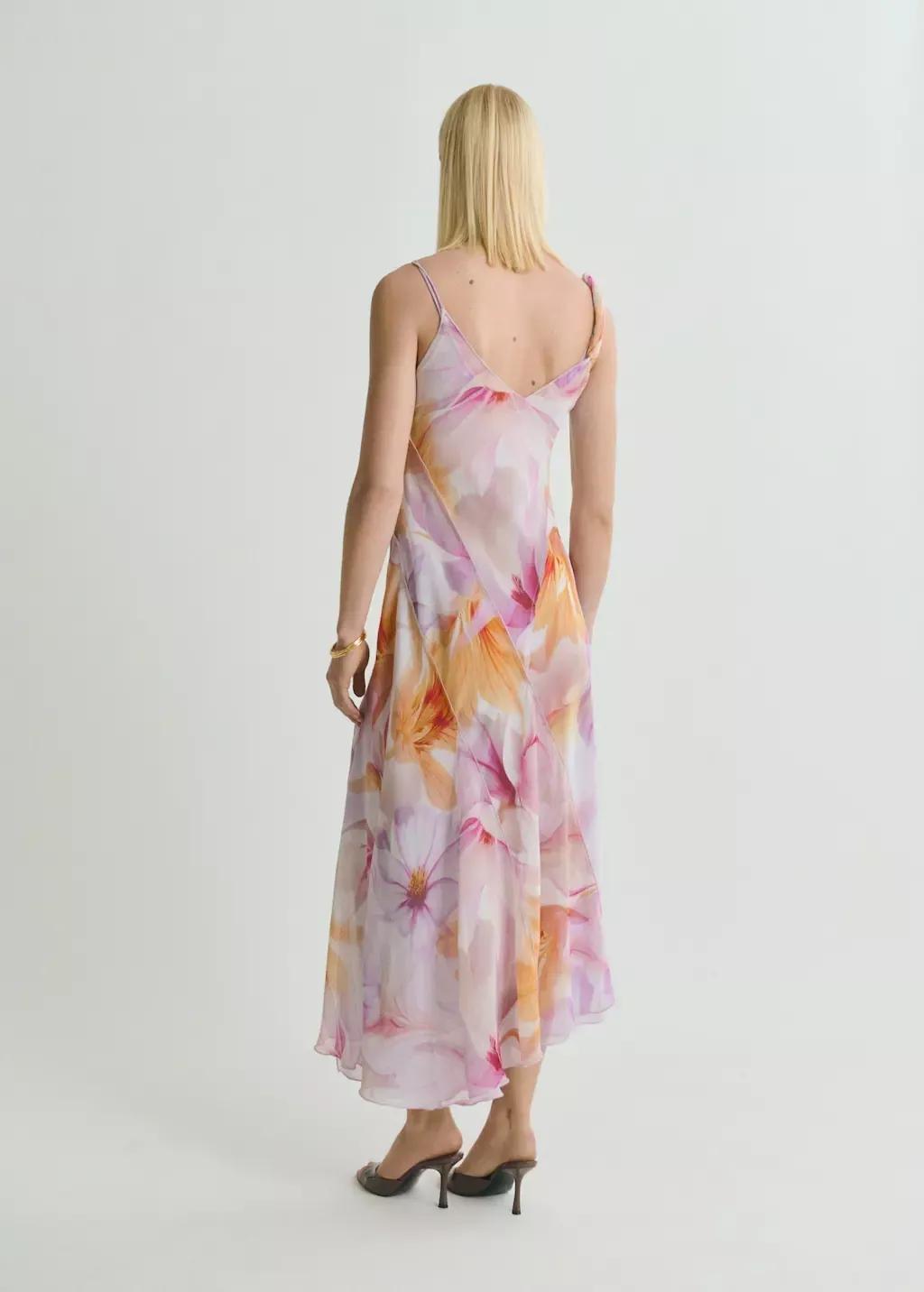 LT-PASTEL PURPLE Floral-print dress with asymmetrical straps, , large image number 5