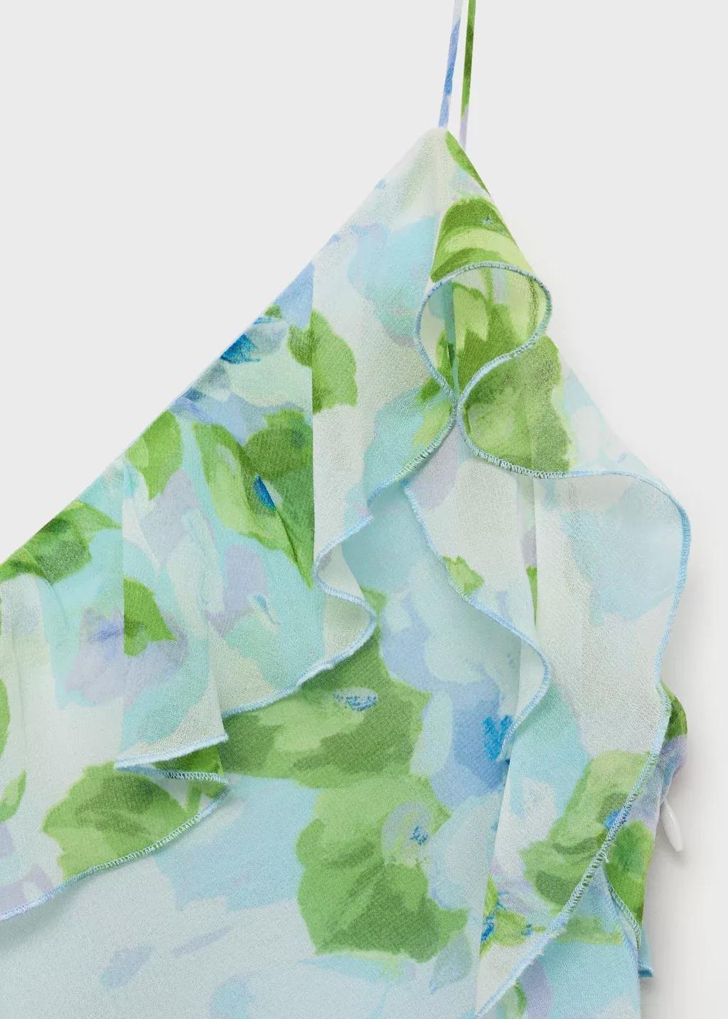 LT-PASTEL BLUE Ruffled floral print dress, , large image number 5