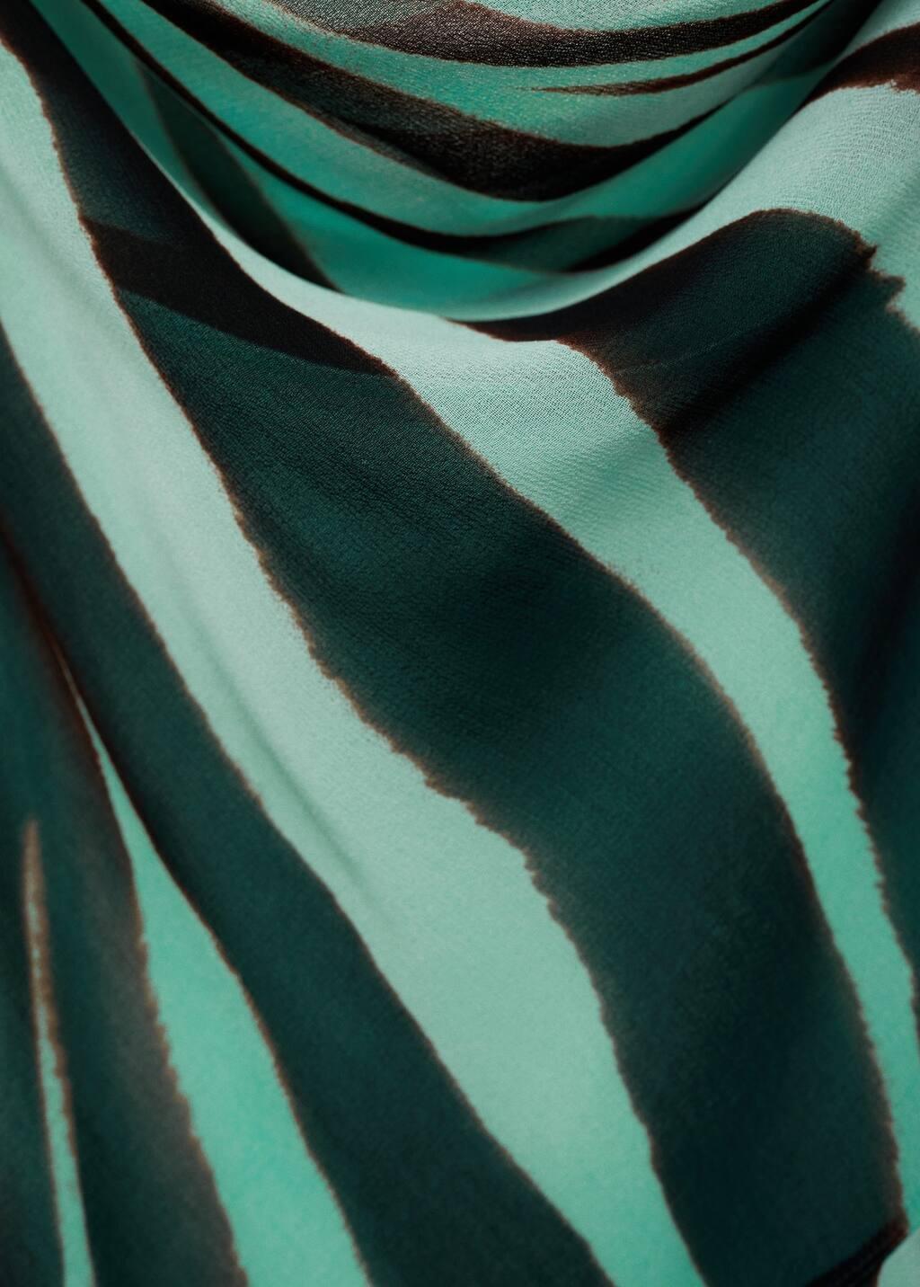 TURQUOISE - AQUA Zebra-print dress with ruffles, , large image number 4