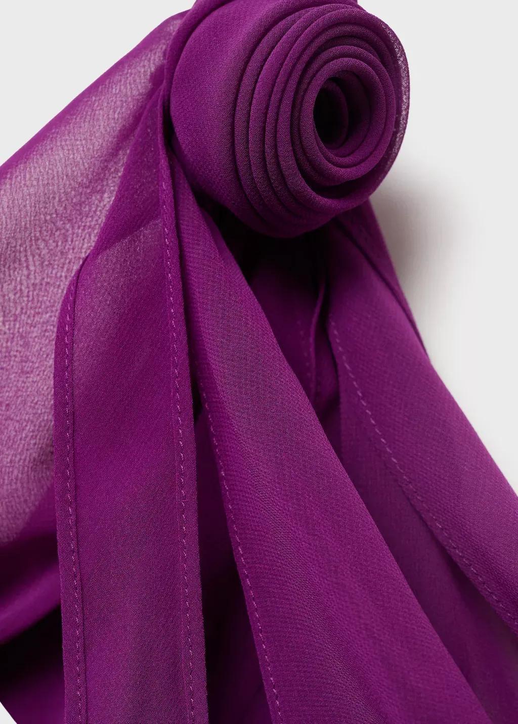 Purple Draped Dress With Flower Detail, , large image number 3