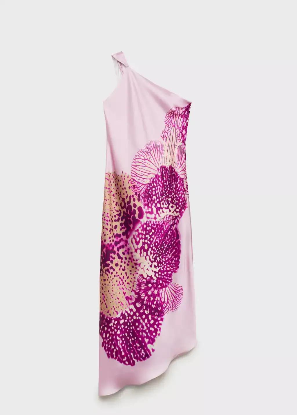 LT-PASTEL PURPLE Satin scarf dress with maxi-flower print, , large image number 3