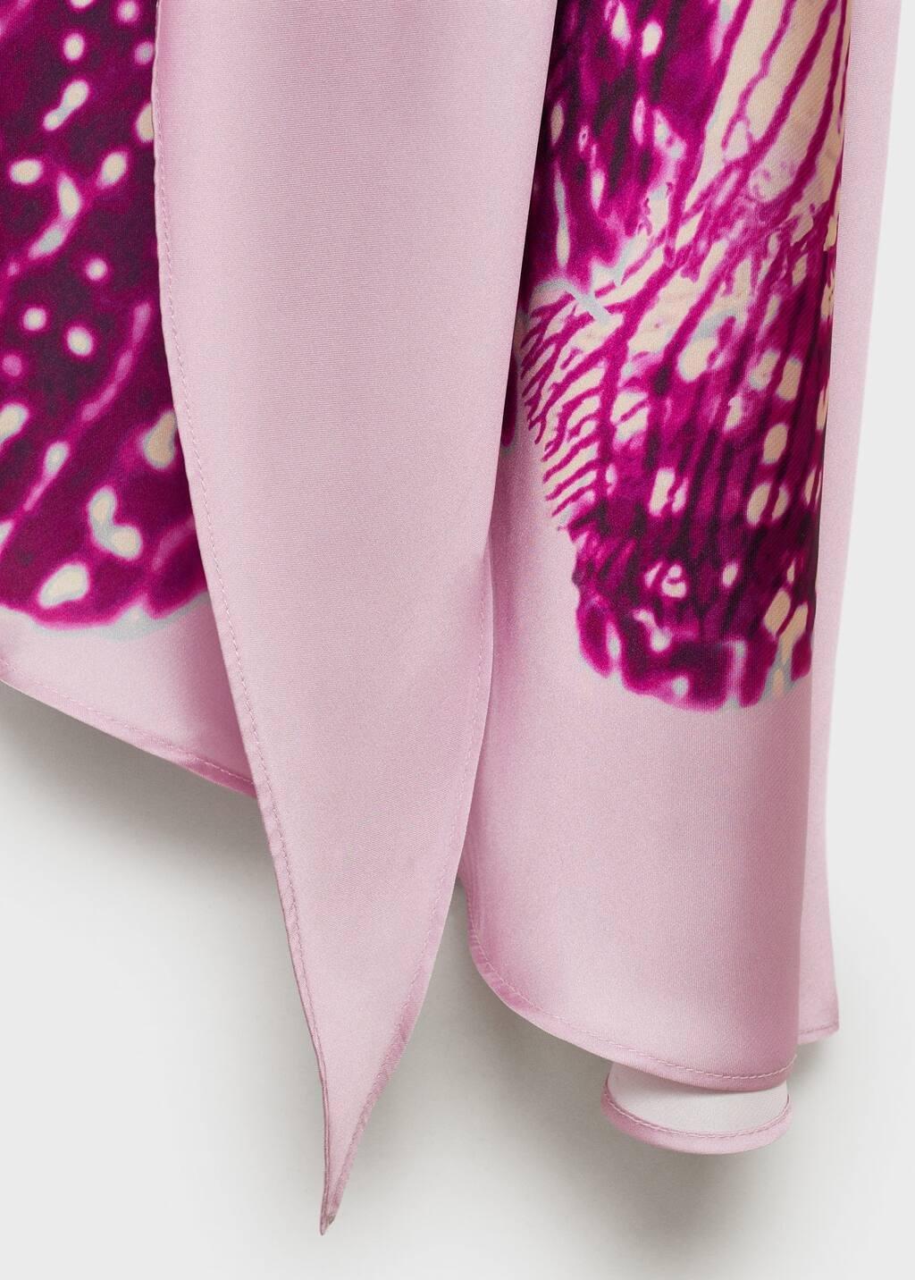 LT-PASTEL PURPLE Satin scarf dress with maxi-flower print, , large image number 4