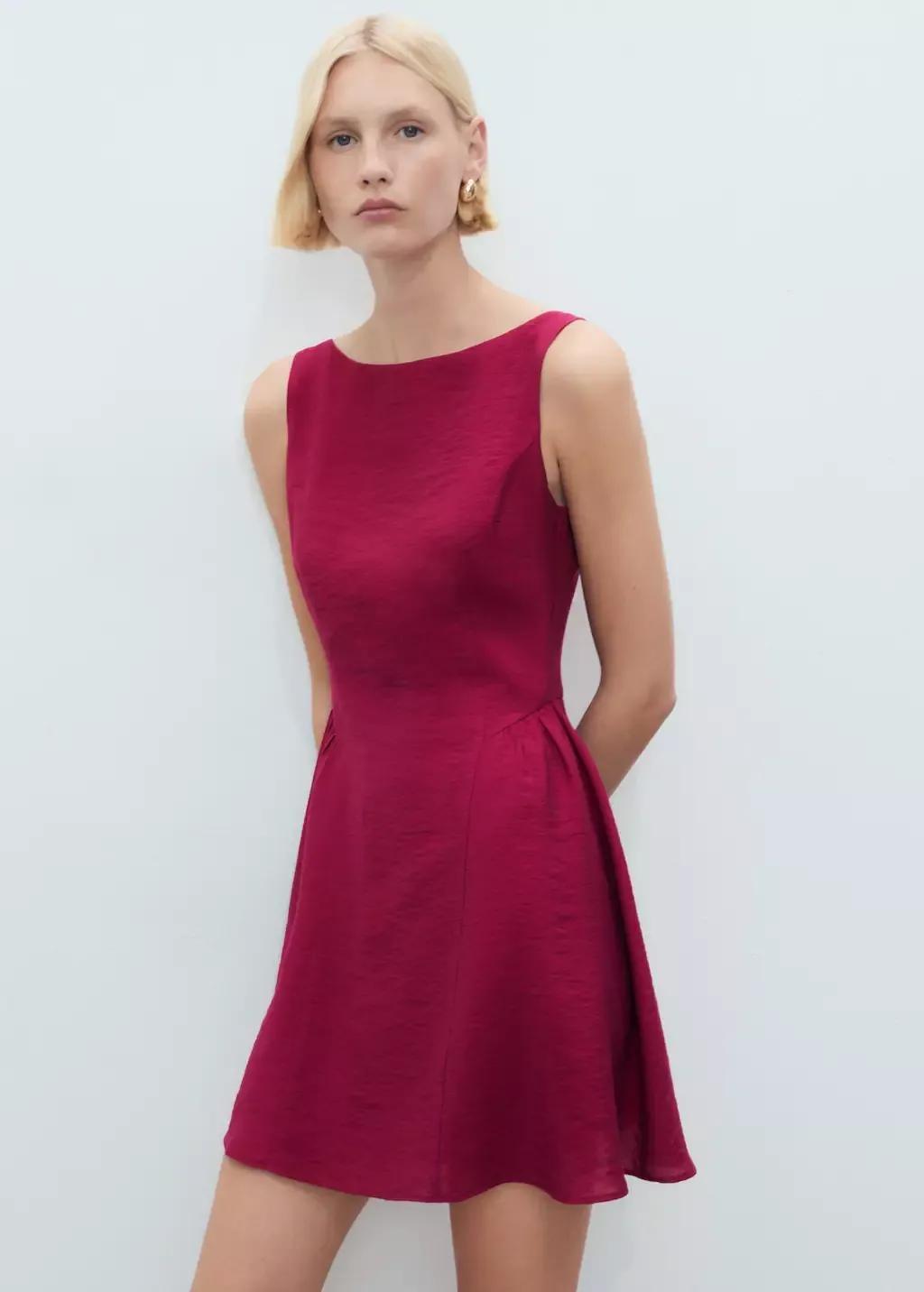 RED Short flared dress, , large image number 0
