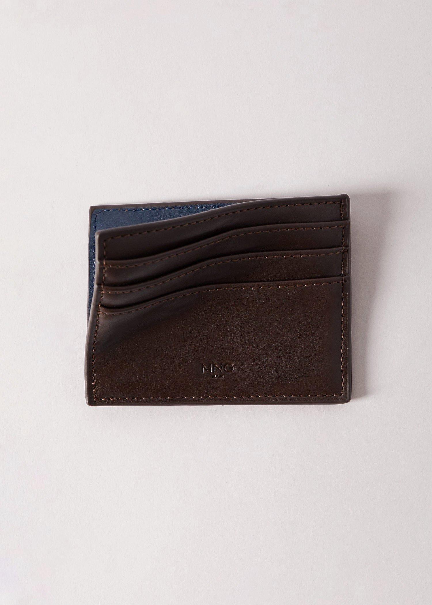 Brown Faux Leather Cardholder, Men, , large image number 0