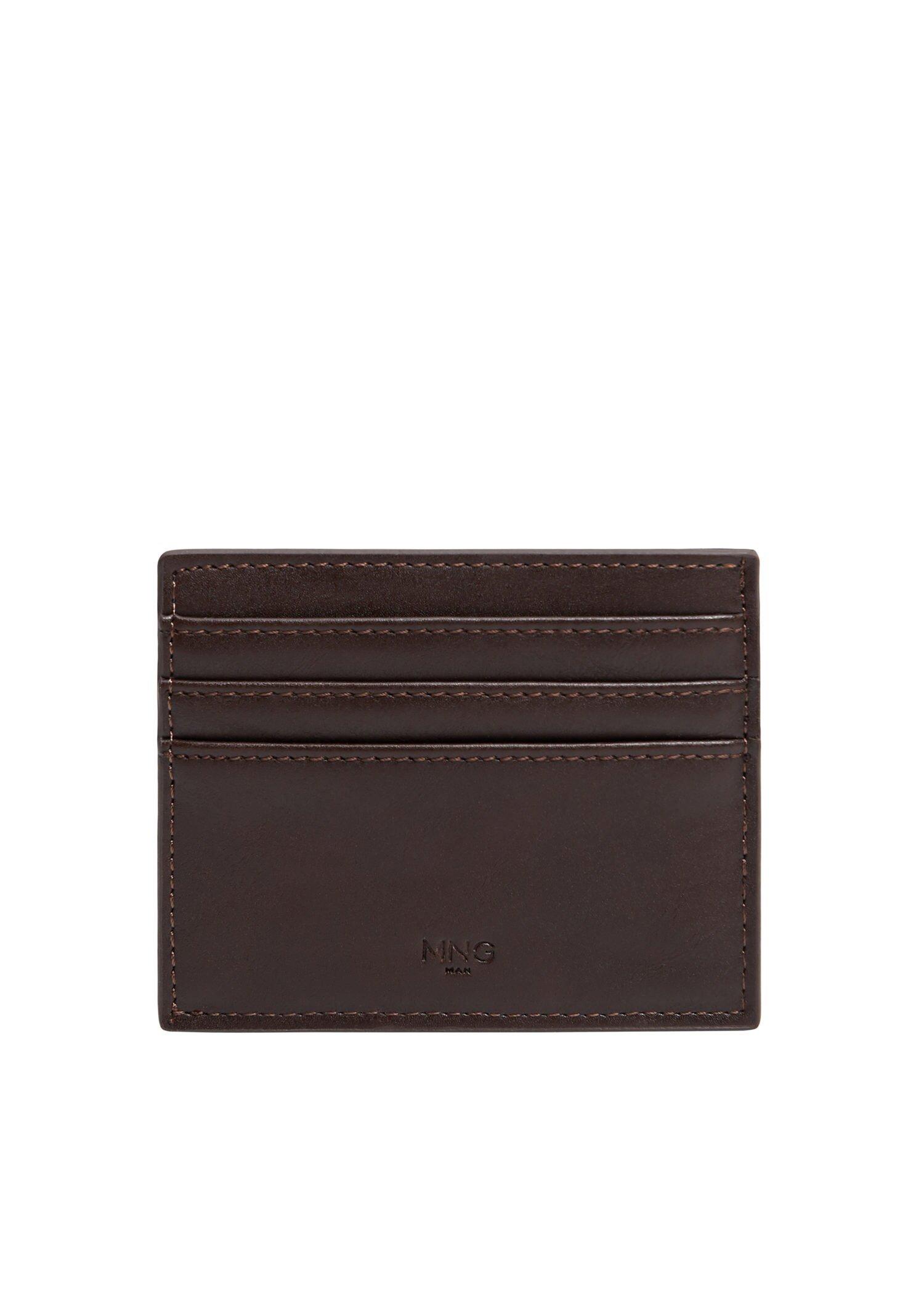 Brown Faux Leather Cardholder, Men, , large image number 1