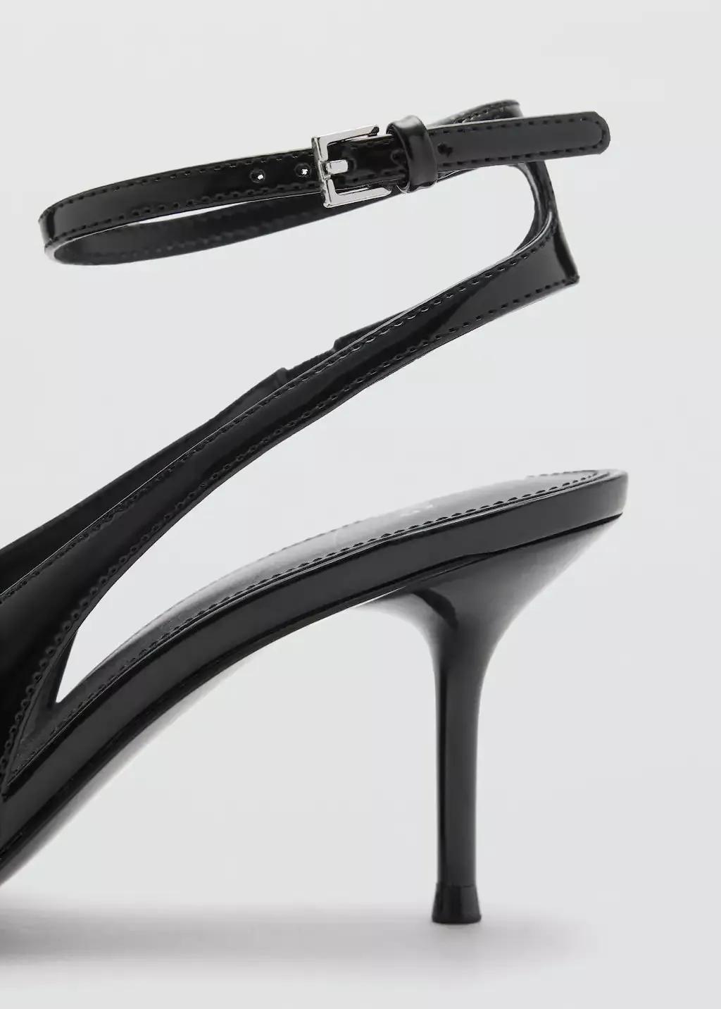 Black Patent Leather-Effect Heeled Shoes, , large image number 1