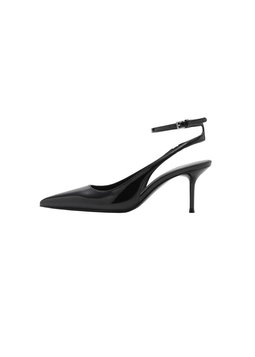 Black Patent Leather-Effect Heeled Shoes, , large image number 2