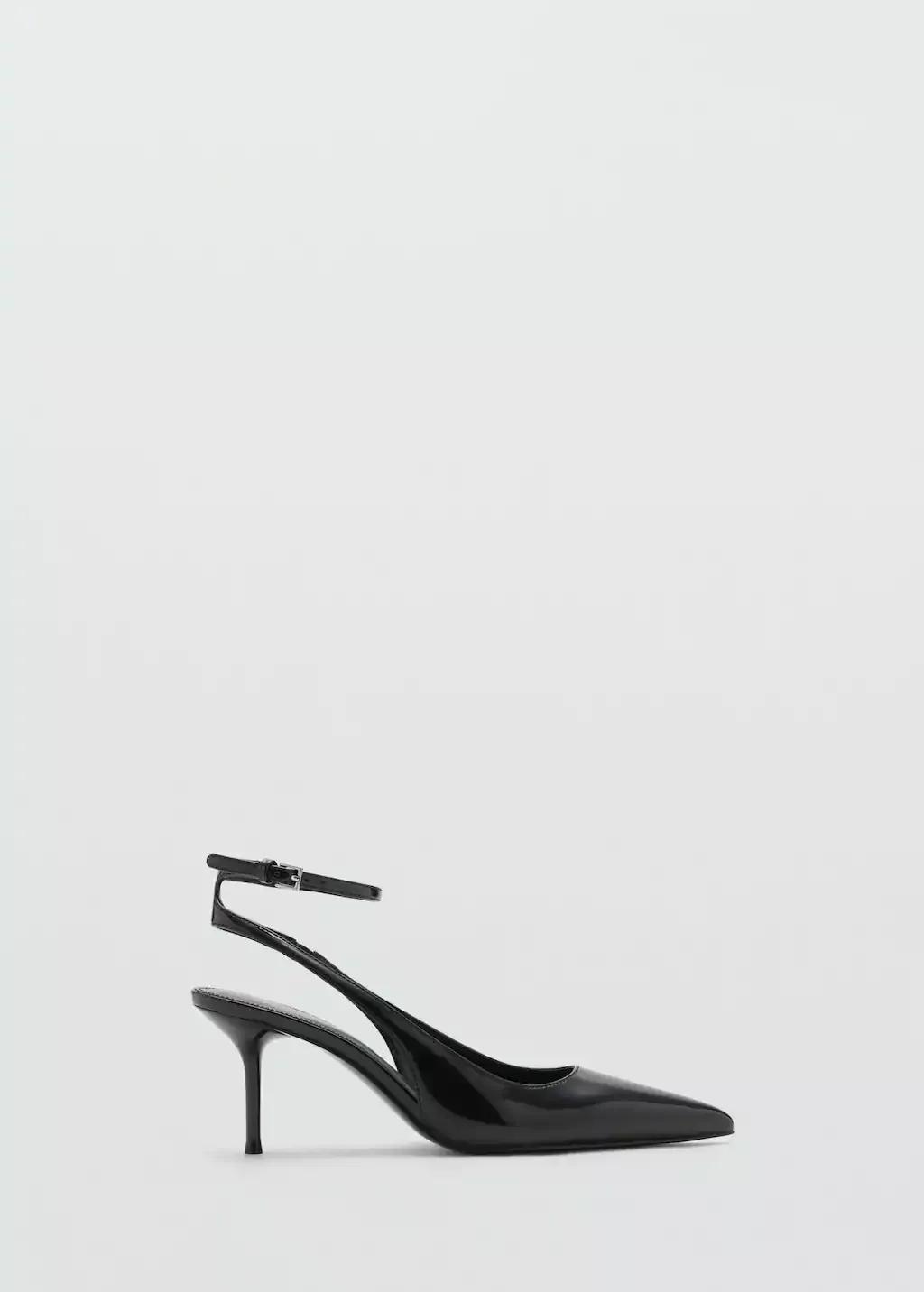 Black Patent Leather-Effect Heeled Shoes, , large image number 4