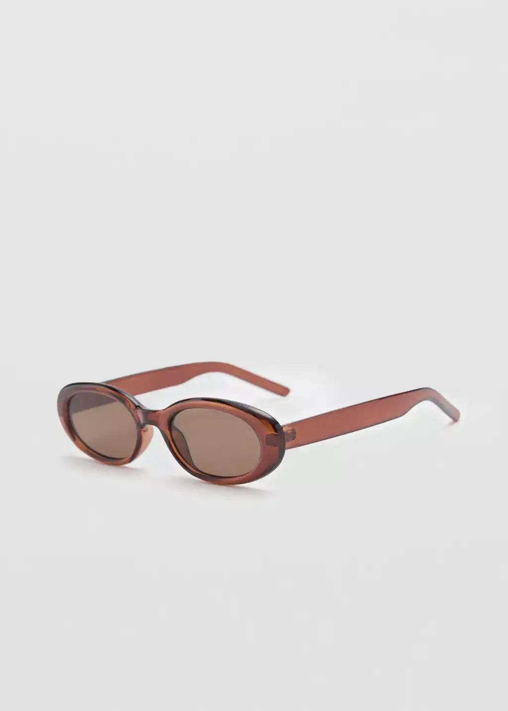 Brown Oval Frame Sunglasses, , medium