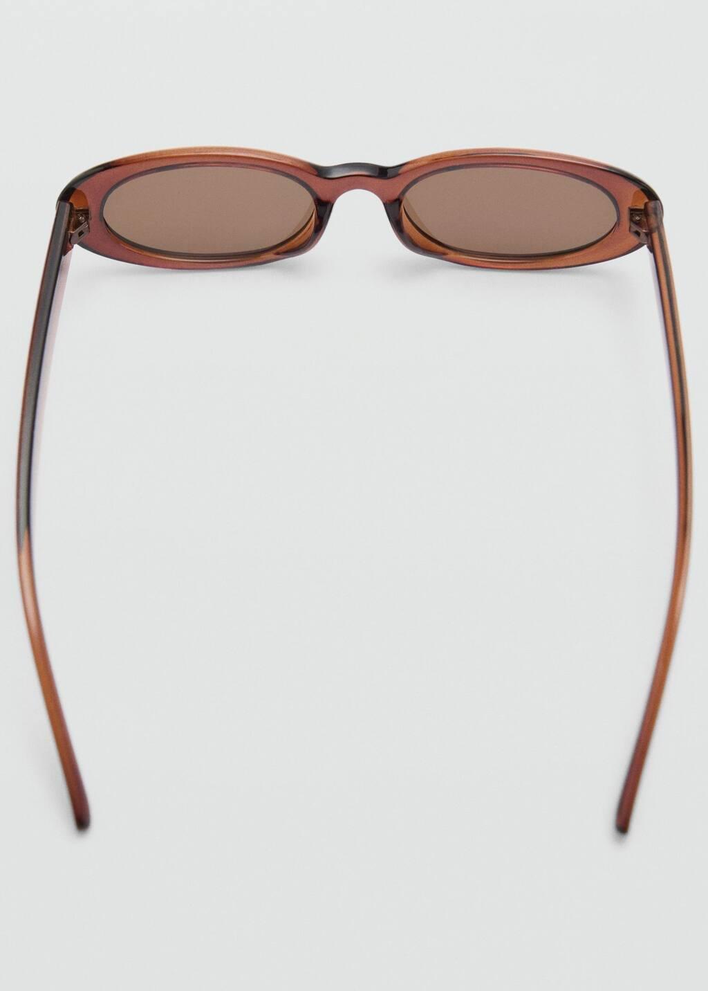Brown Oval Frame Sunglasses, Brown, large image number 1