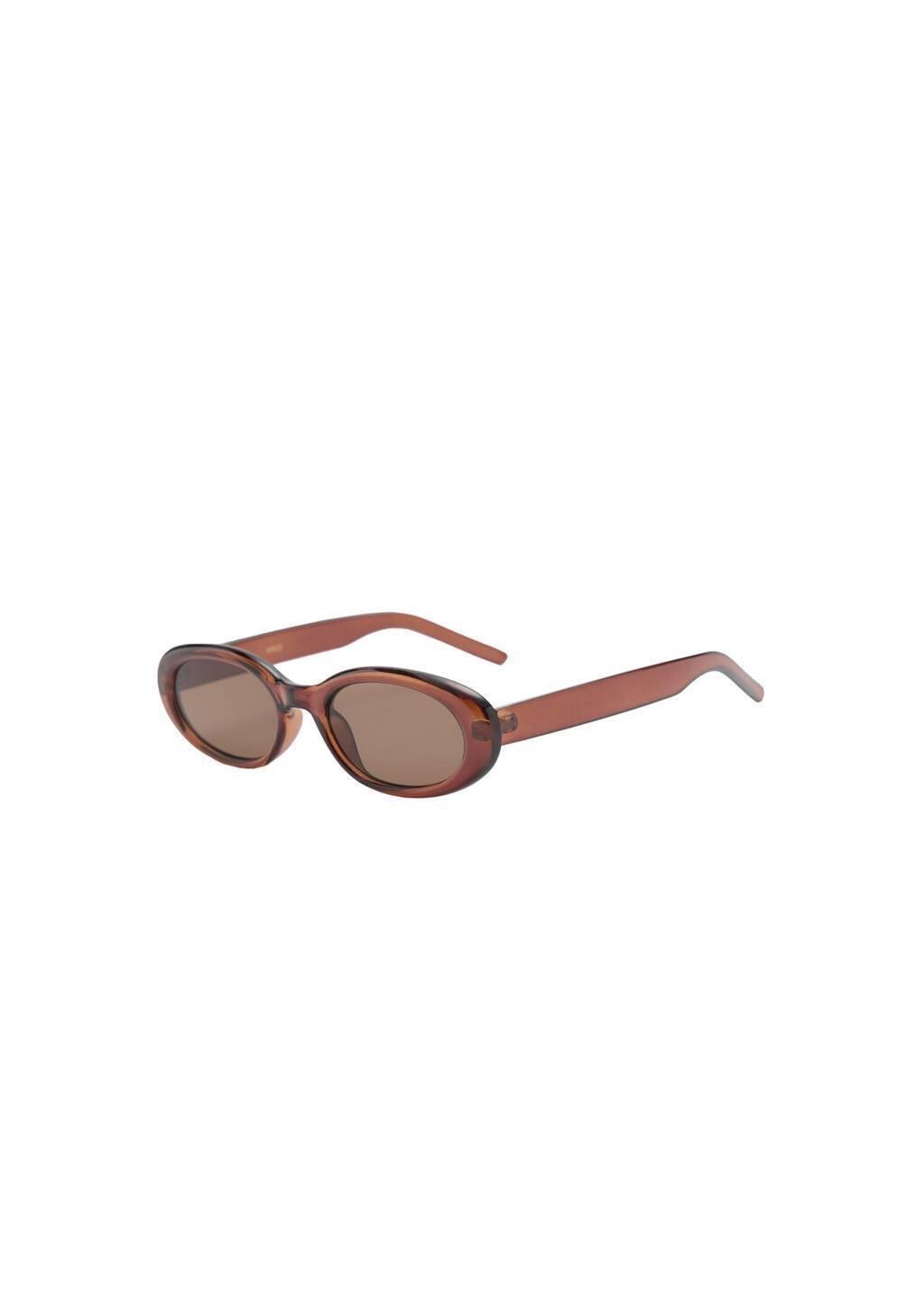 Brown Oval Frame Sunglasses, Brown, large image number 2
