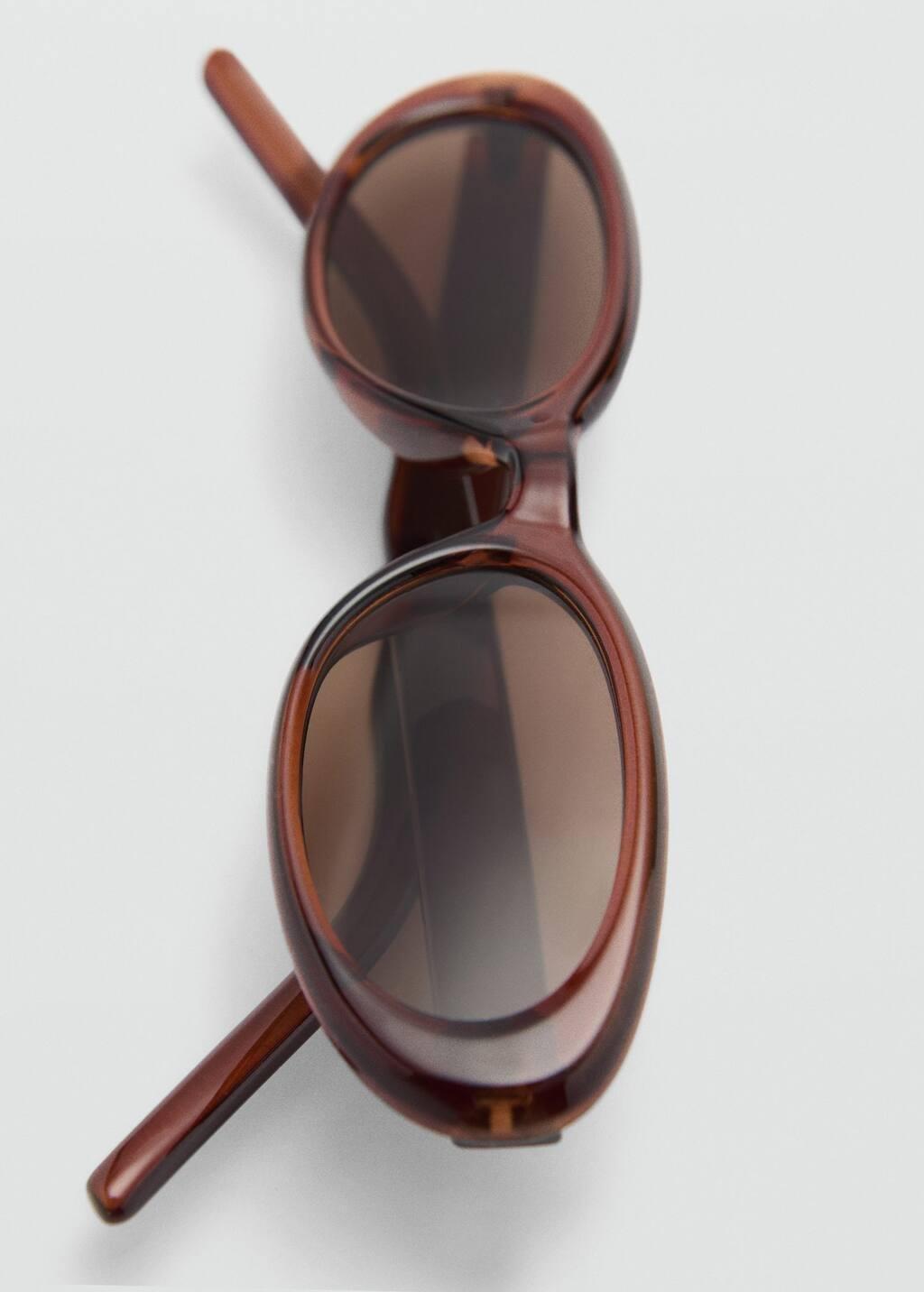 Brown Oval Frame Sunglasses, Brown, large image number 3