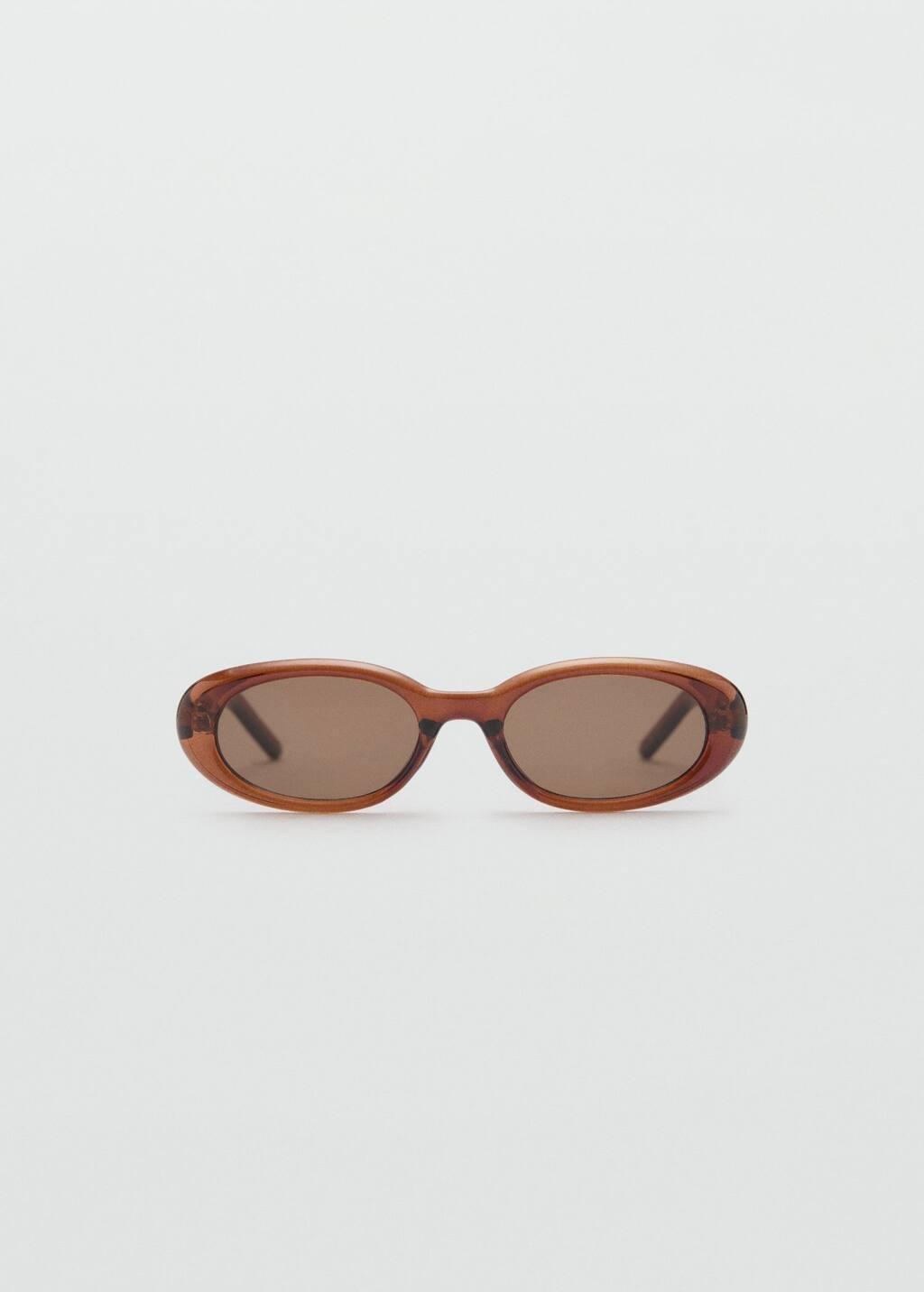 Brown Oval Frame Sunglasses, Brown, large image number 4