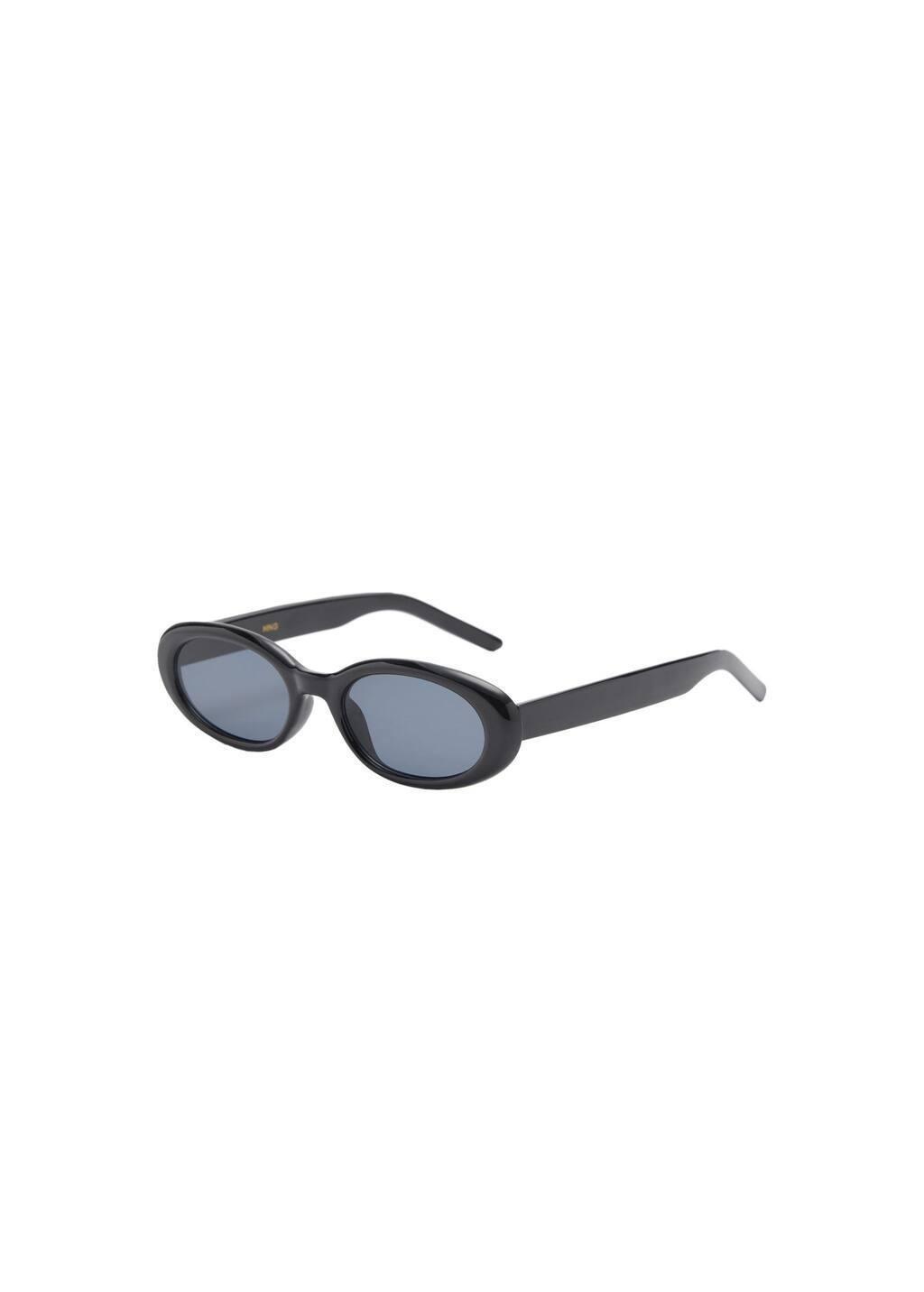 Black Oval Frame Sunglasses, Black, large image number 2
