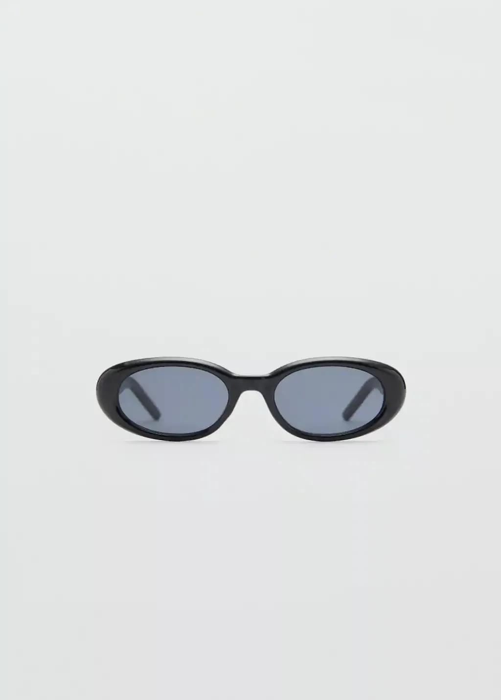 Black Oval Frame Sunglasses, Black, large image number 4