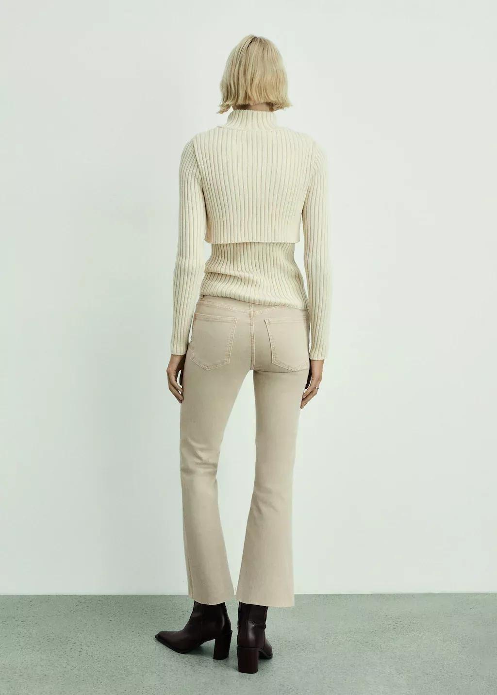 Brown Lt Pastel Crop Flared Jeans, , large image number 8