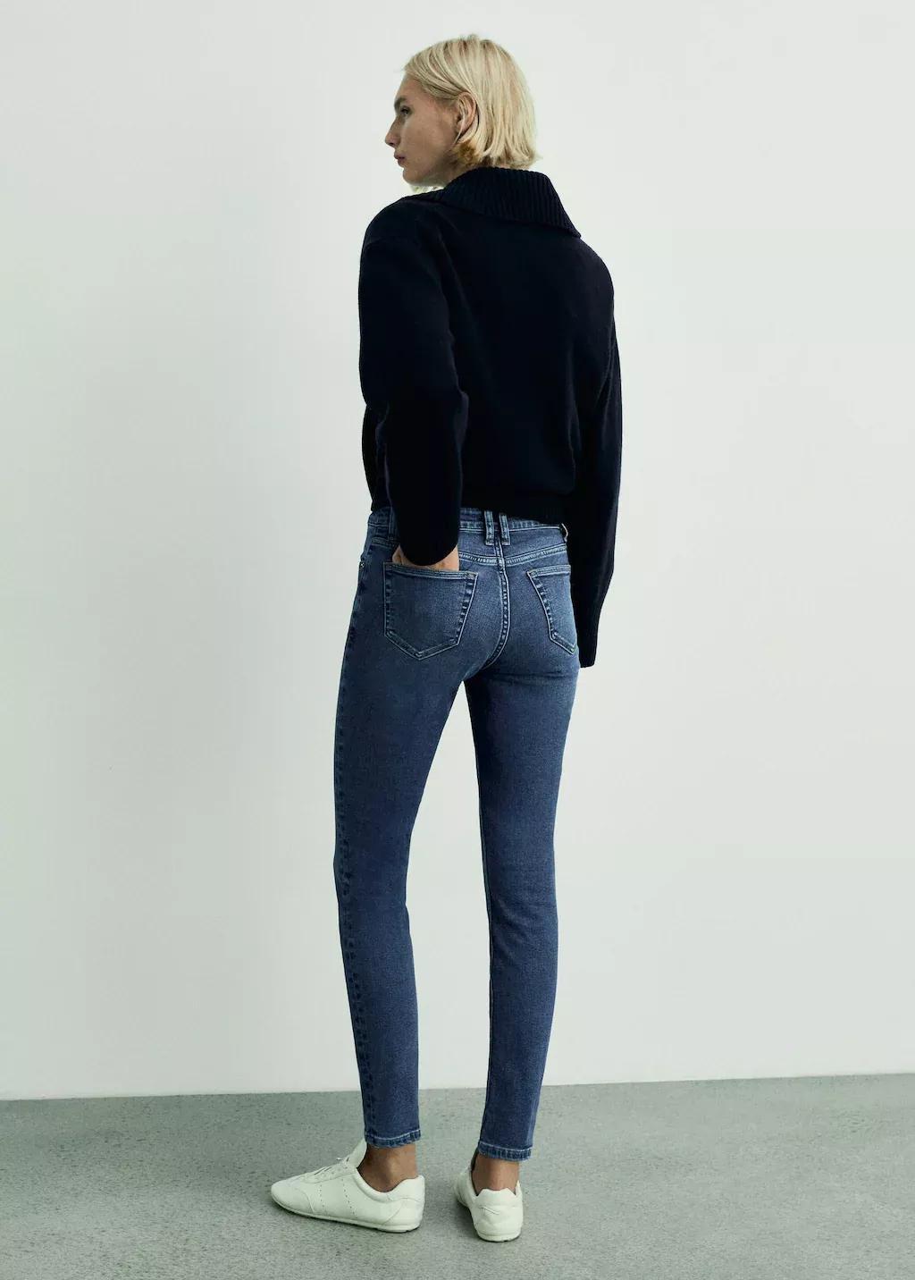 Blue Mid-Rise Skinny Jeans, , large image number 9