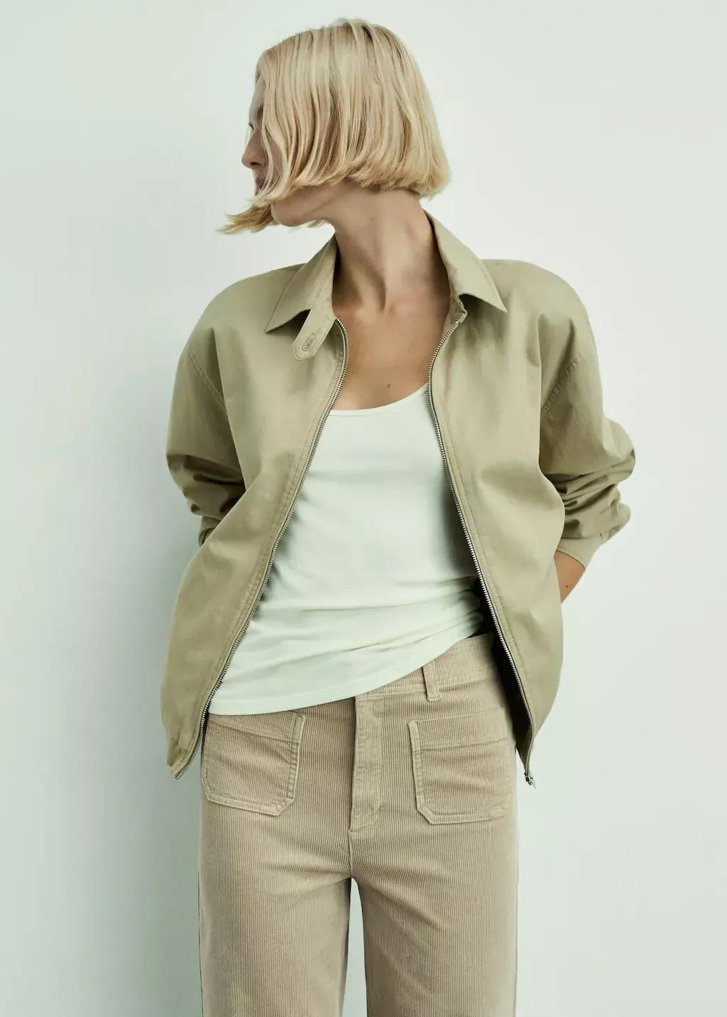 Beige Catherin Culotte Corduroy Trousers, , large image number 1