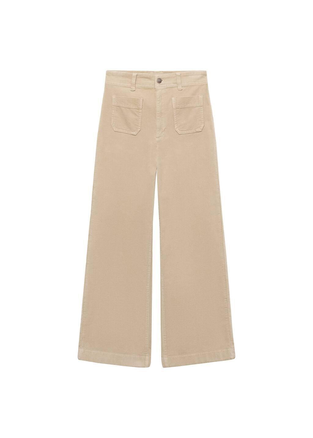 Beige Catherin Culotte Corduroy Trousers, , large image number 2