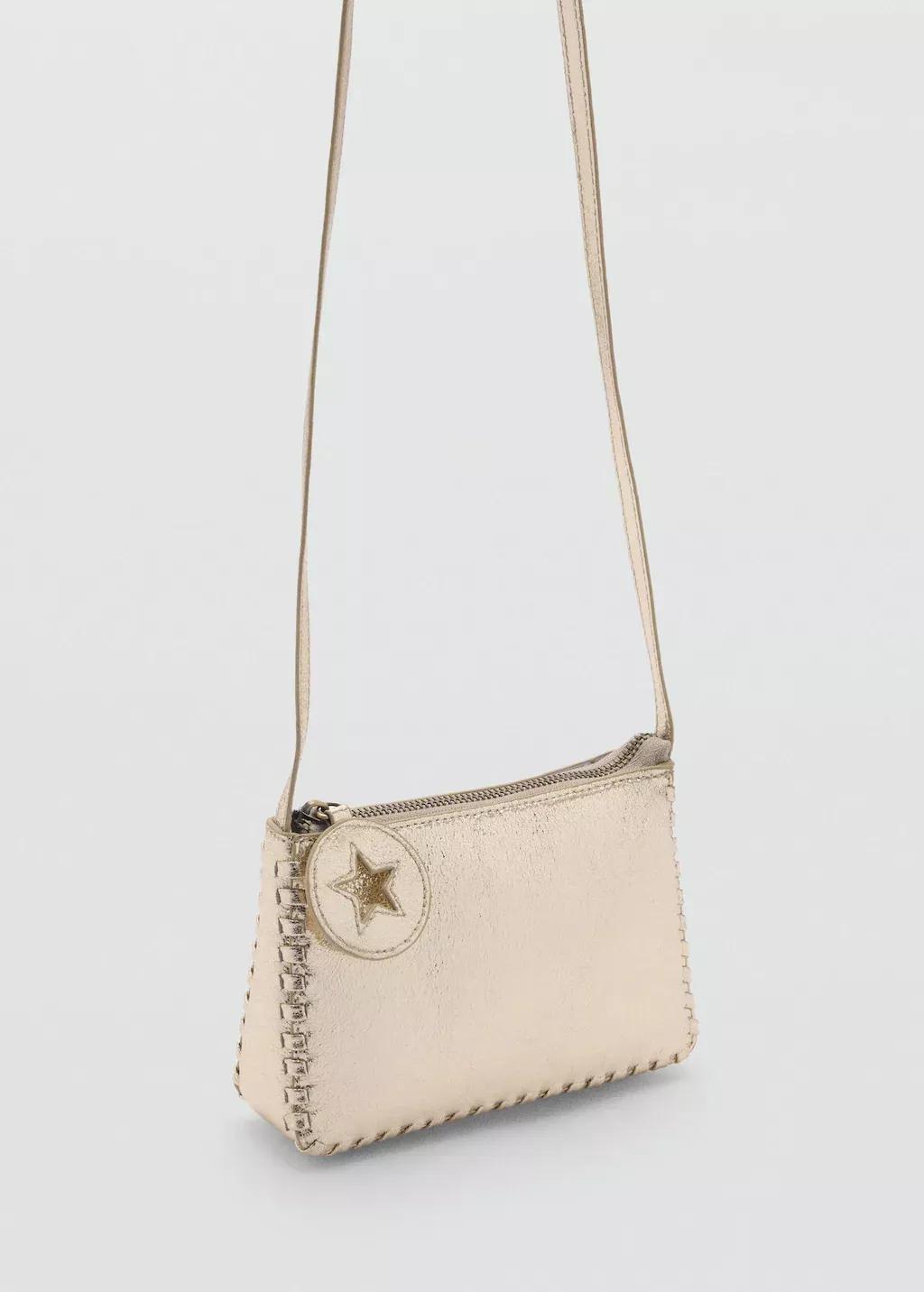 Gold Metallic-Effect Bag, Kids Girl, , medium