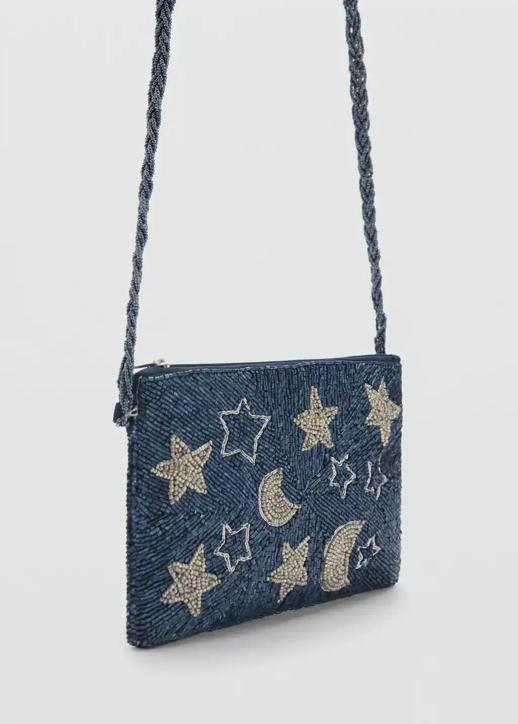 Navy Beaded Bag, Kids Girl, Navy, large image number 0