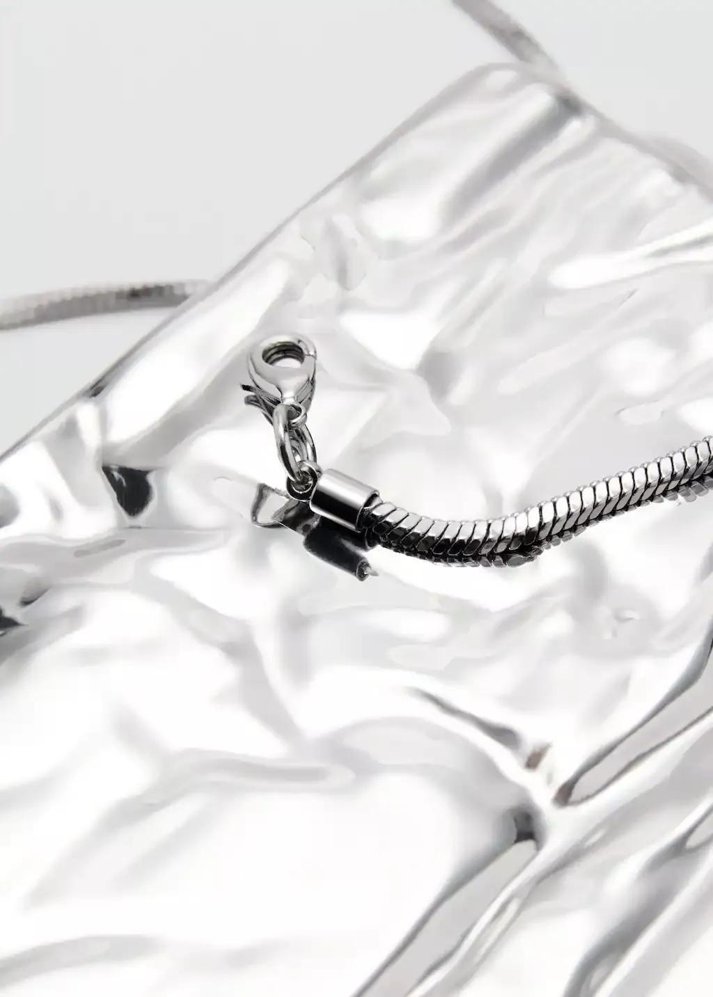 Silver Textured Clutch Bag, Silver, large image number 1