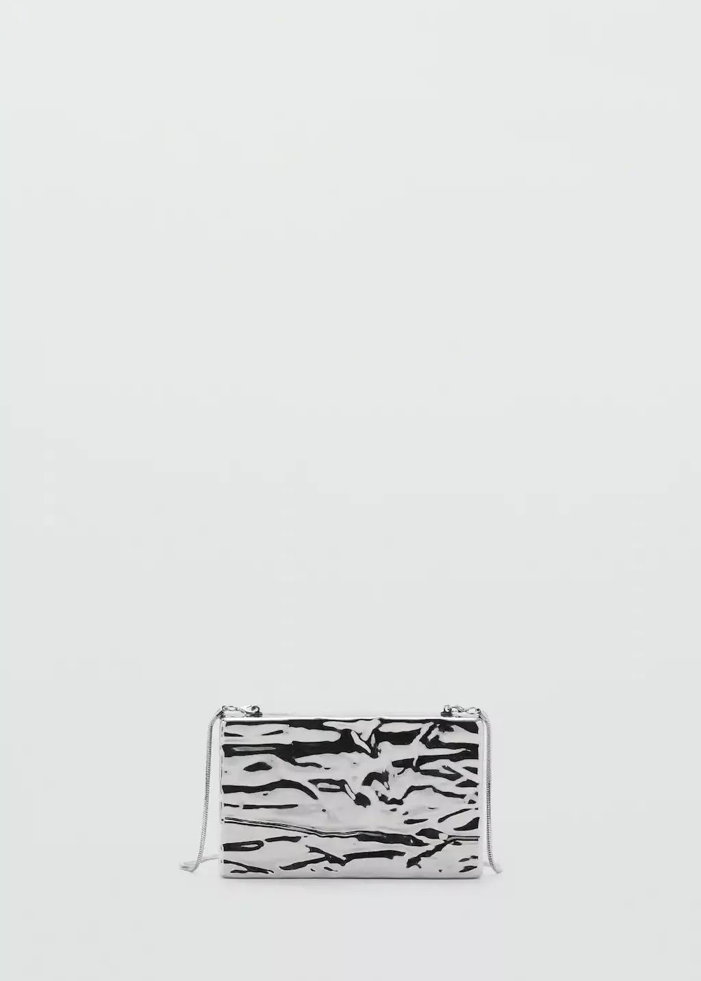 Silver Textured Clutch Bag, Silver, large image number 4