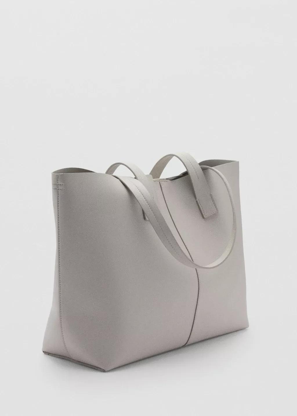 White Shopper Bag With Double Handle, Natural White, large image number 0