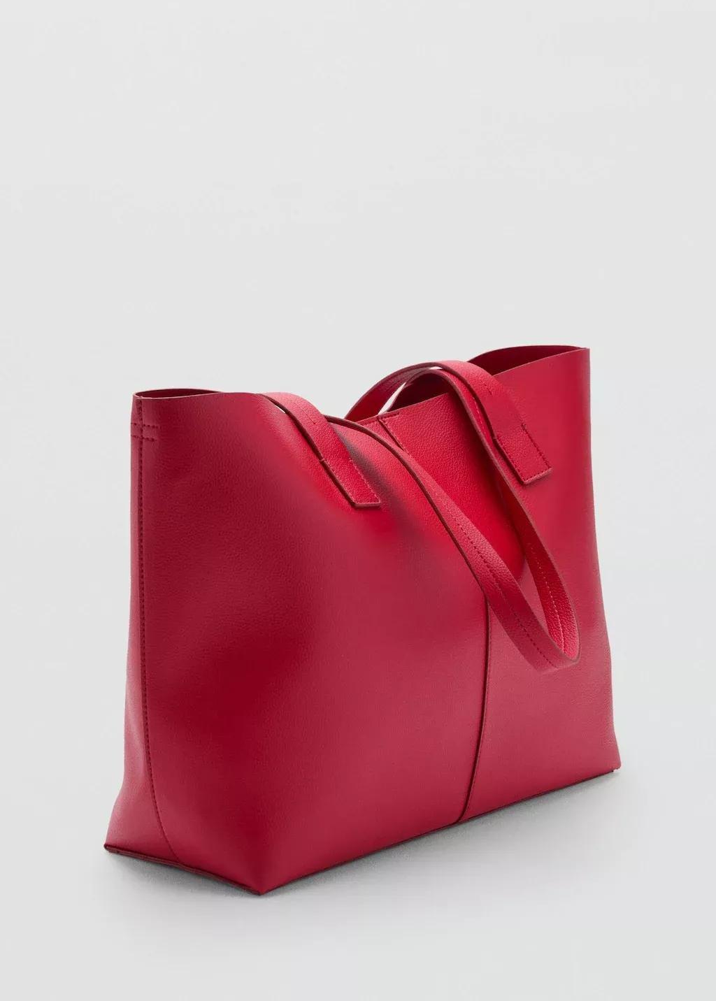 Red Shopper Bag With Double Handle, Red, large image number 0