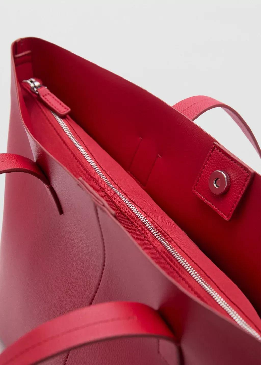 Red Shopper Bag With Double Handle, Red, large image number 1