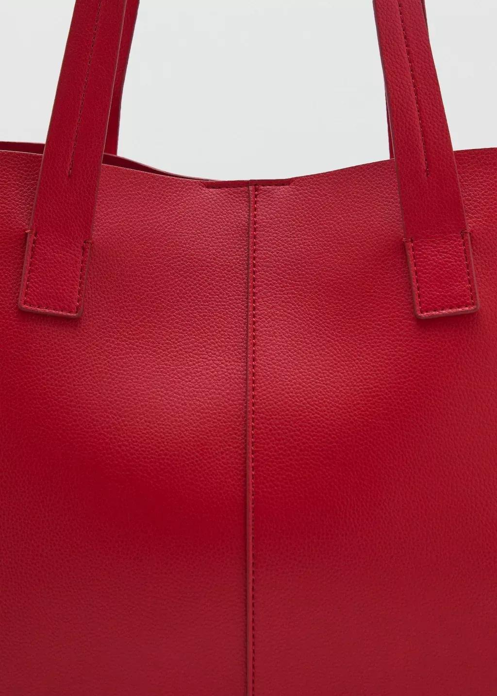 Red Shopper Bag With Double Handle, Red, large image number 3