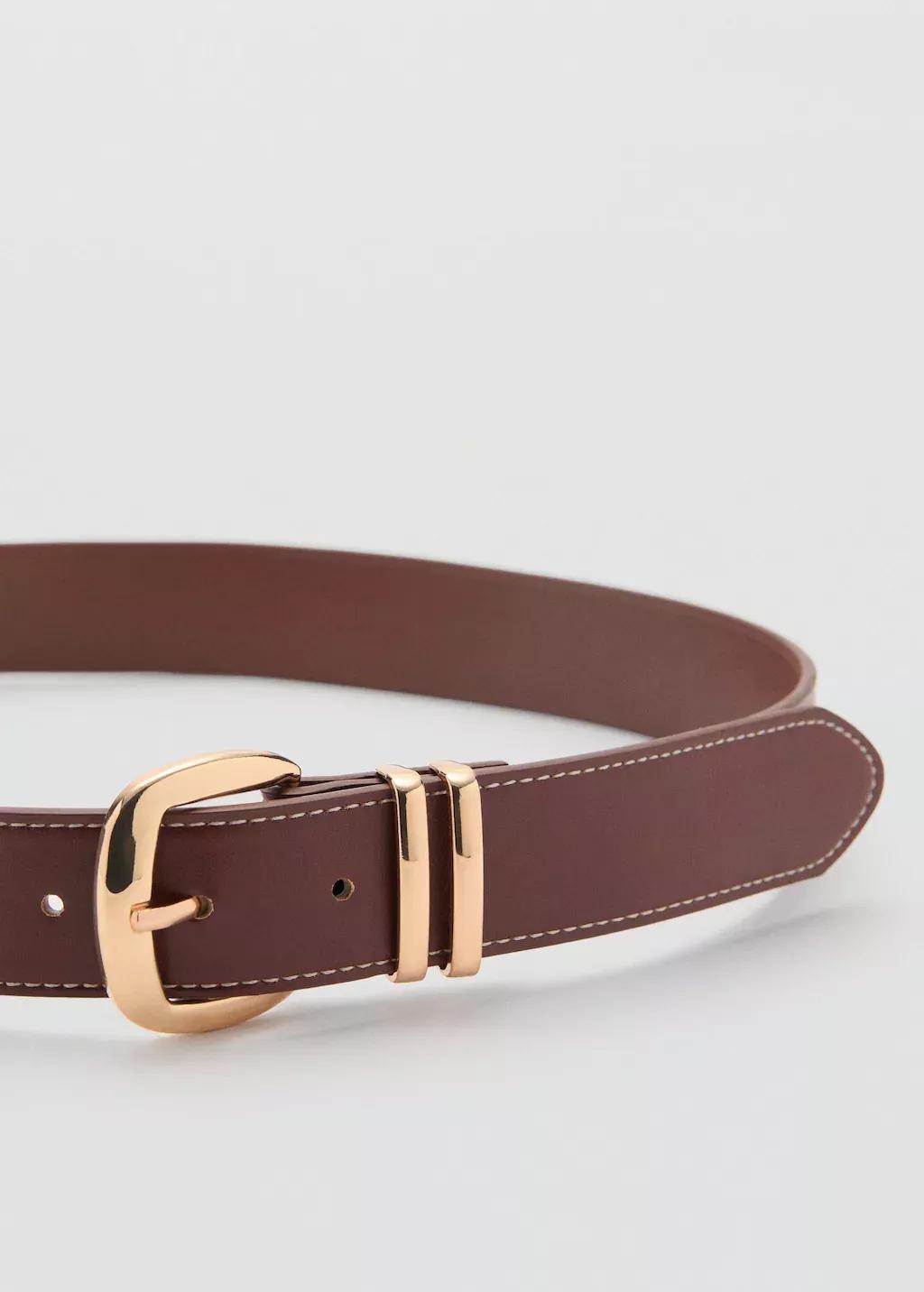 Brown Metal Buckle Belt, , large image number 0