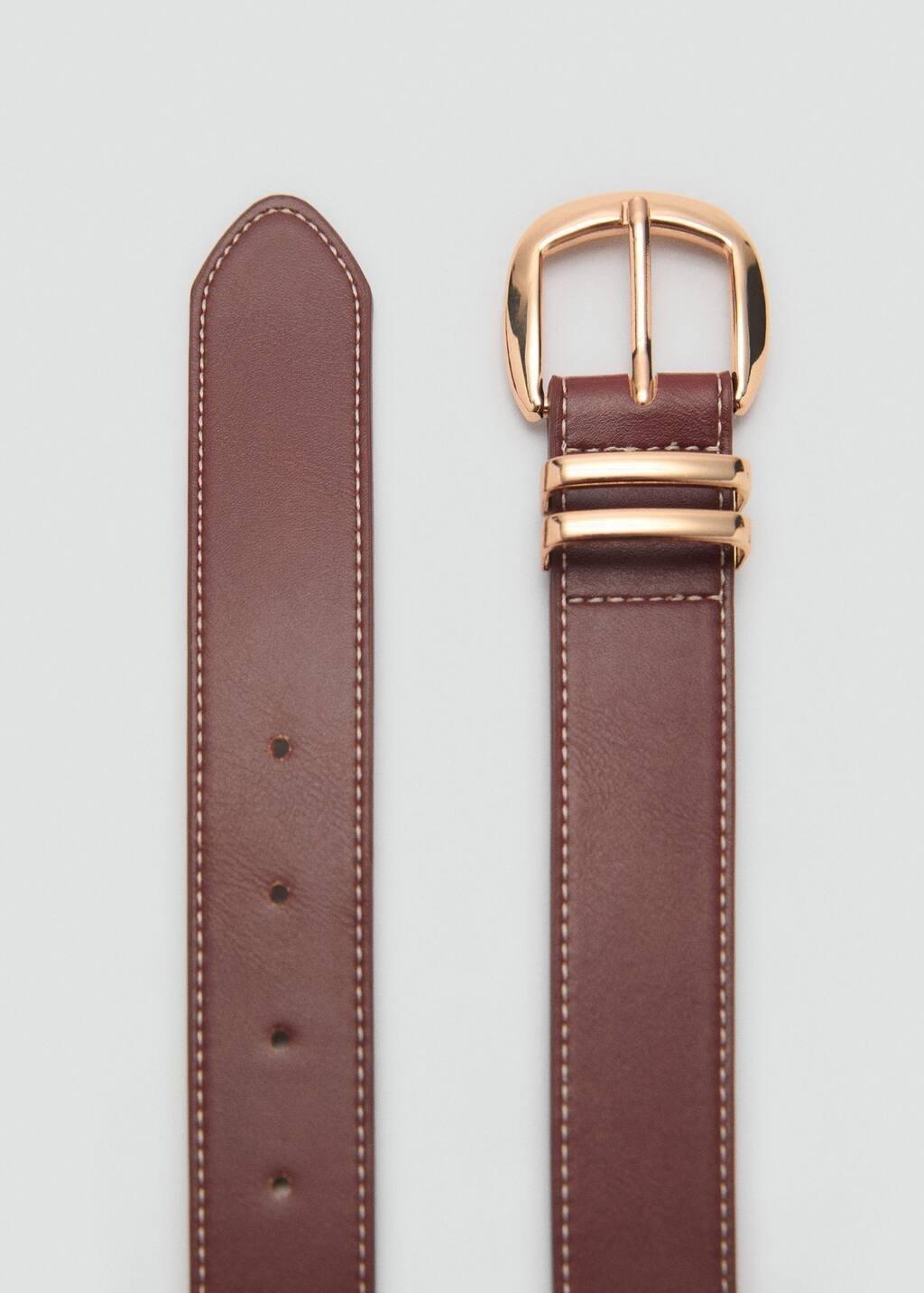 Brown Metal Buckle Belt, , large image number 1