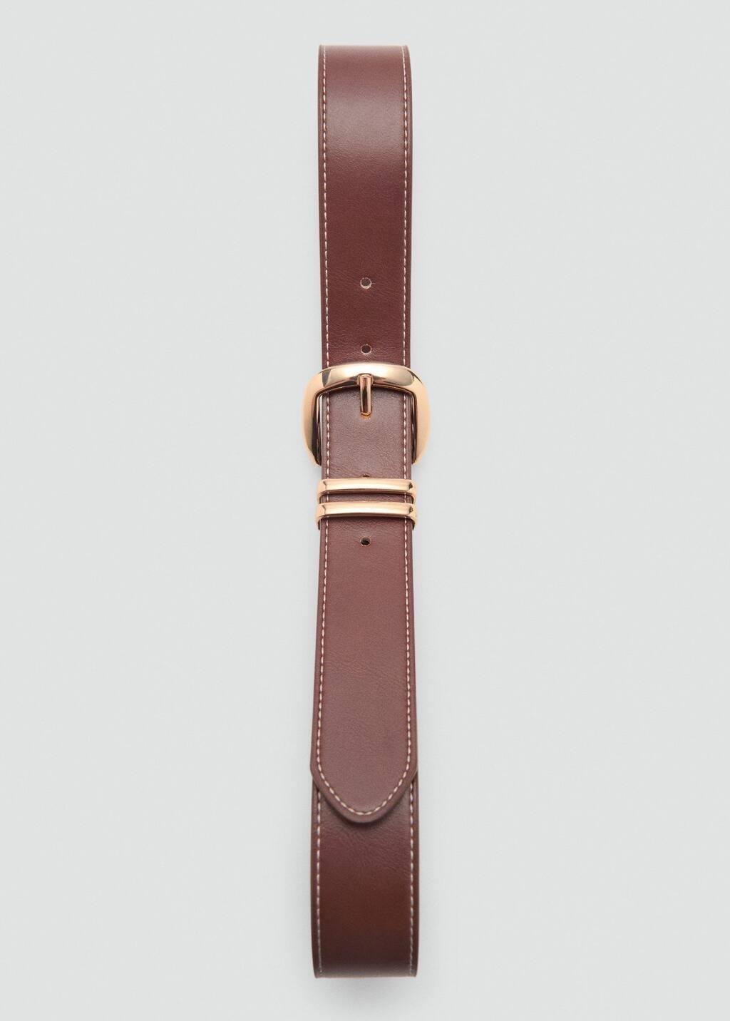 Brown Metal Buckle Belt, , large image number 3
