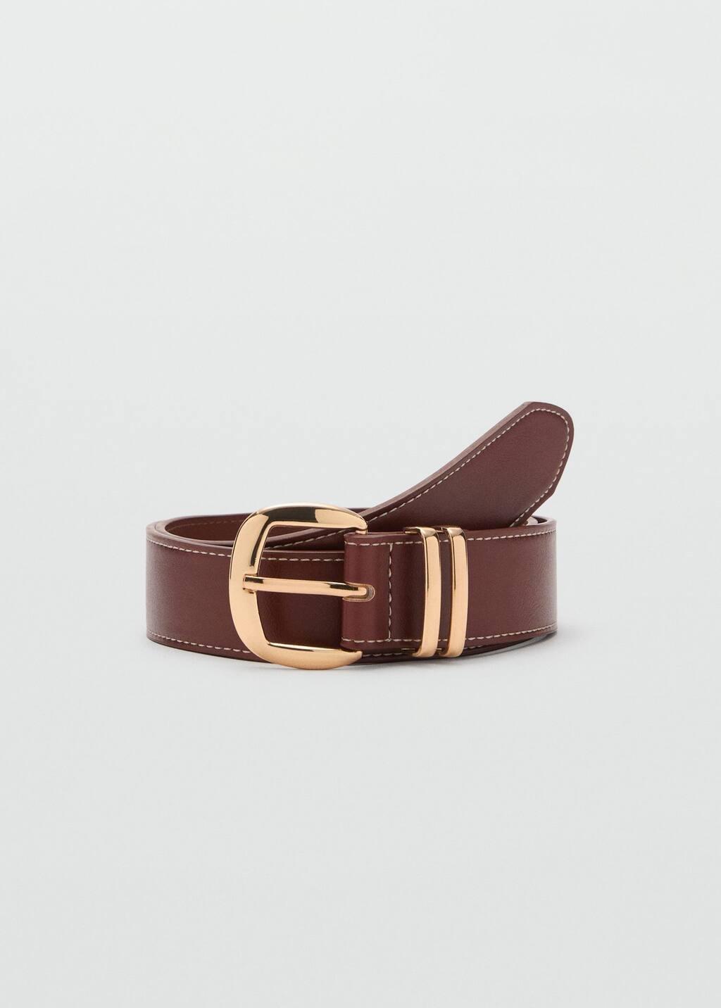 Brown Metal Buckle Belt, , large image number 4