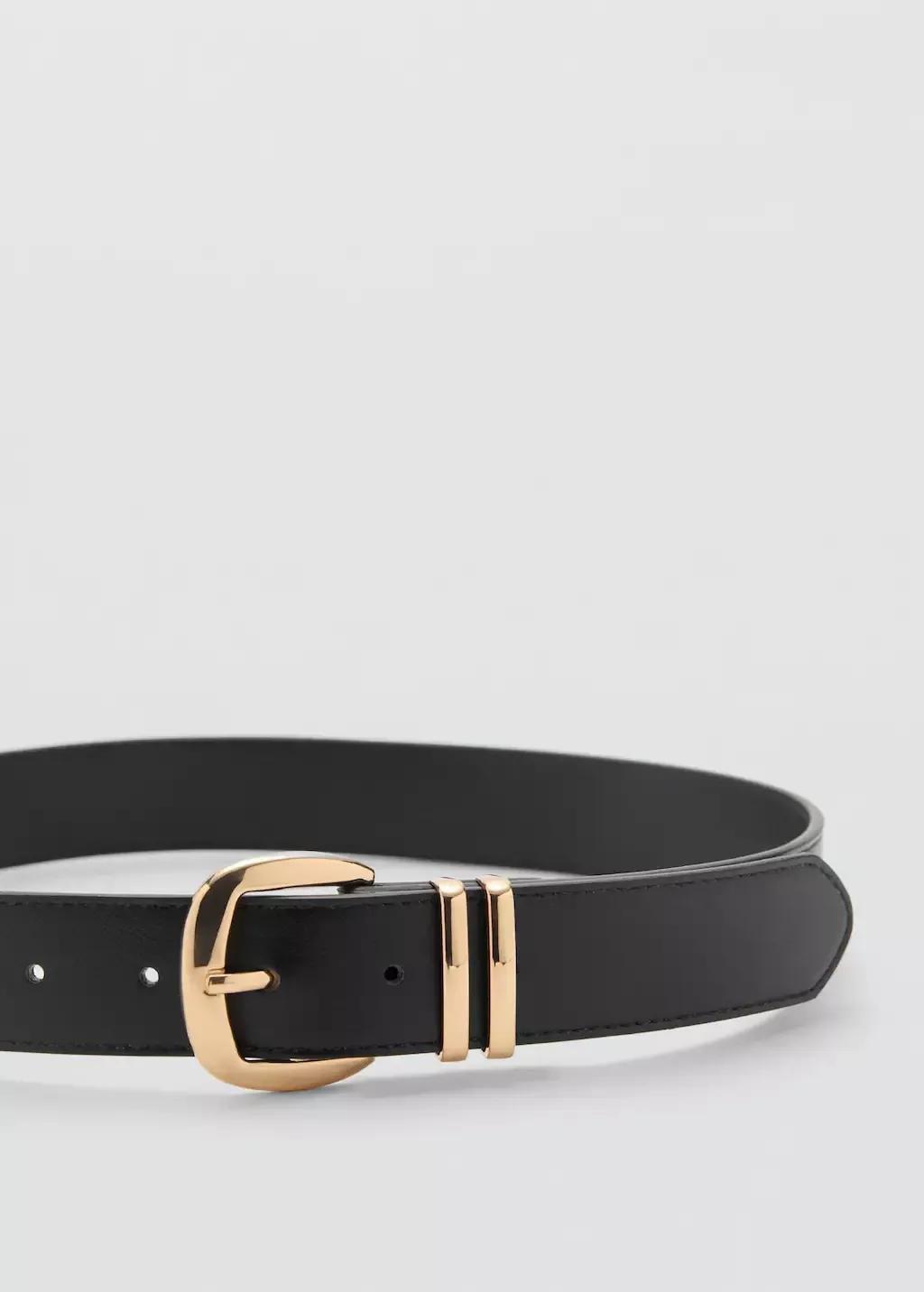 Black Metal Buckle Belt, , large image number 0