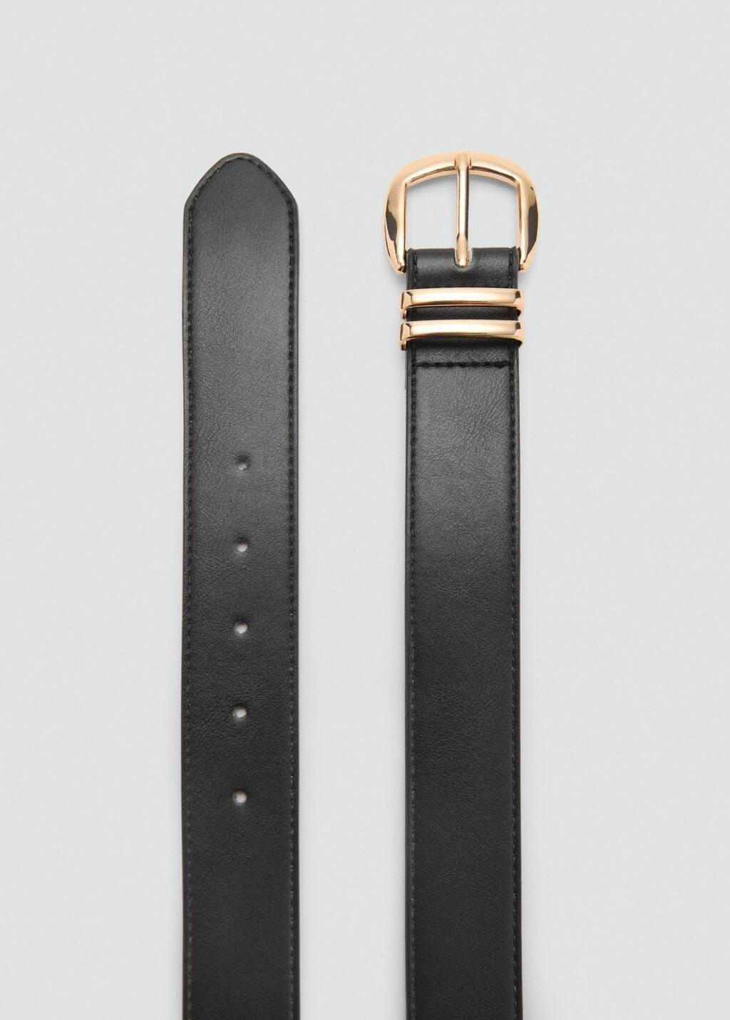 Black Metal Buckle Belt, , large image number 1