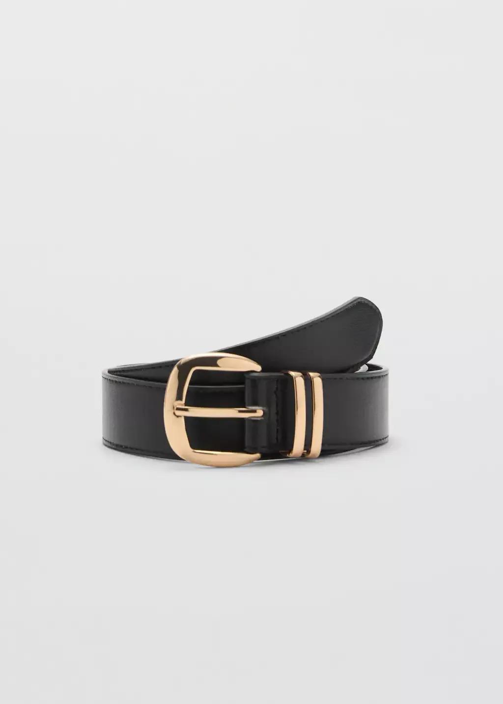 Black Metal Buckle Belt, , large image number 4