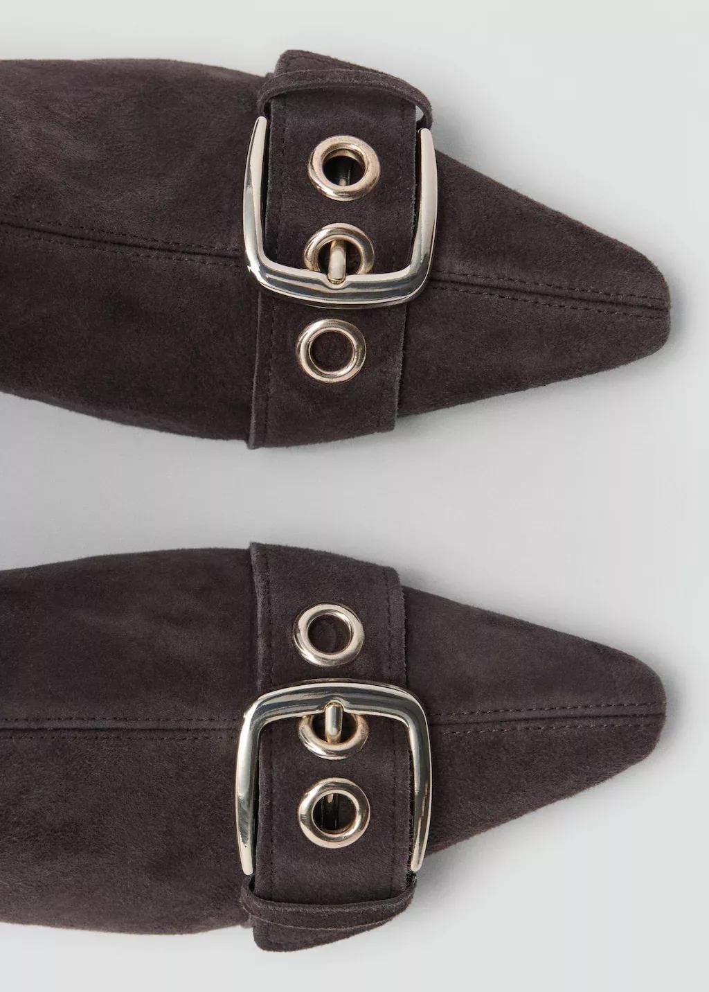 Brown Suede Leather Boot With Buckle Detail, , large image number 5