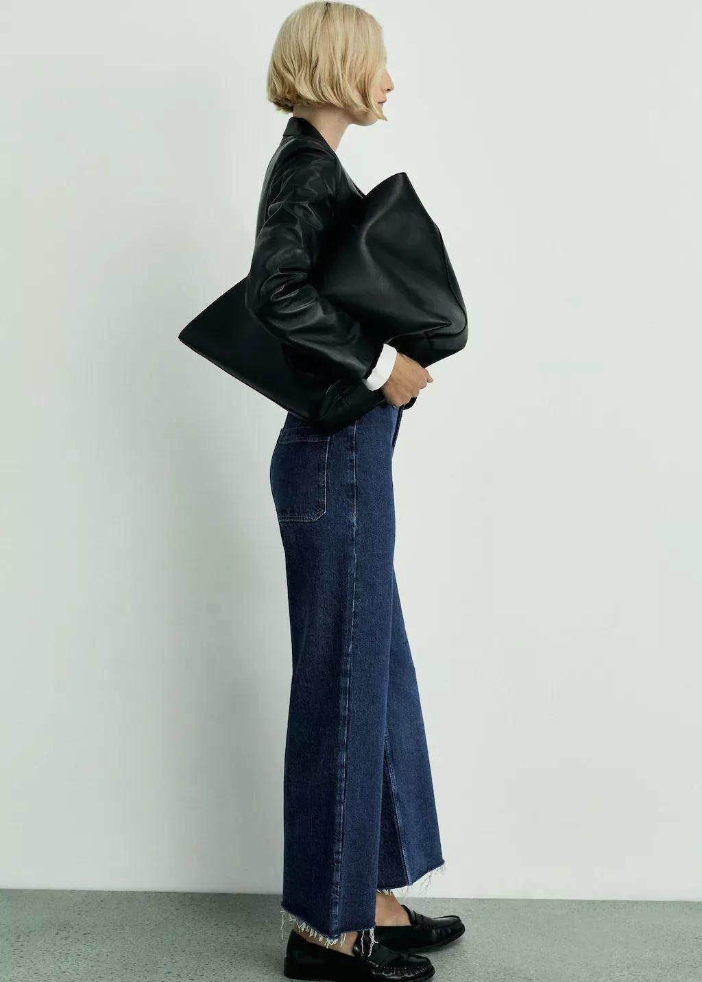 Blue High-Waisted Culotte Jeans Catherin, , large image number 3