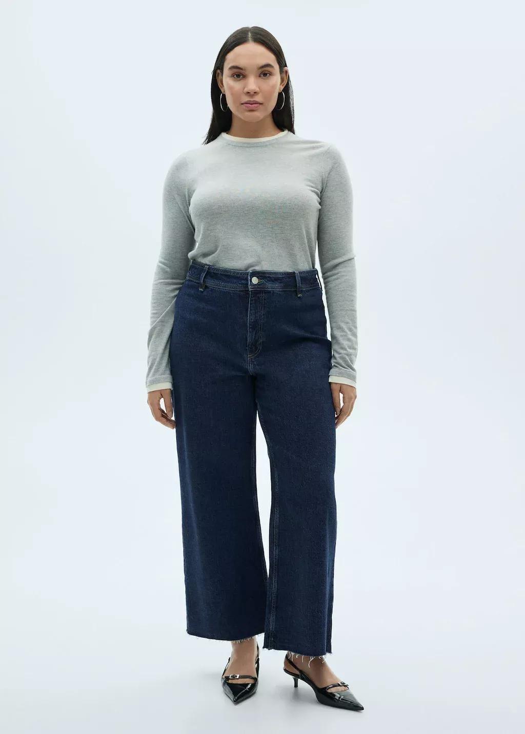 Blue High-Waisted Culotte Jeans Catherin, , large image number 5