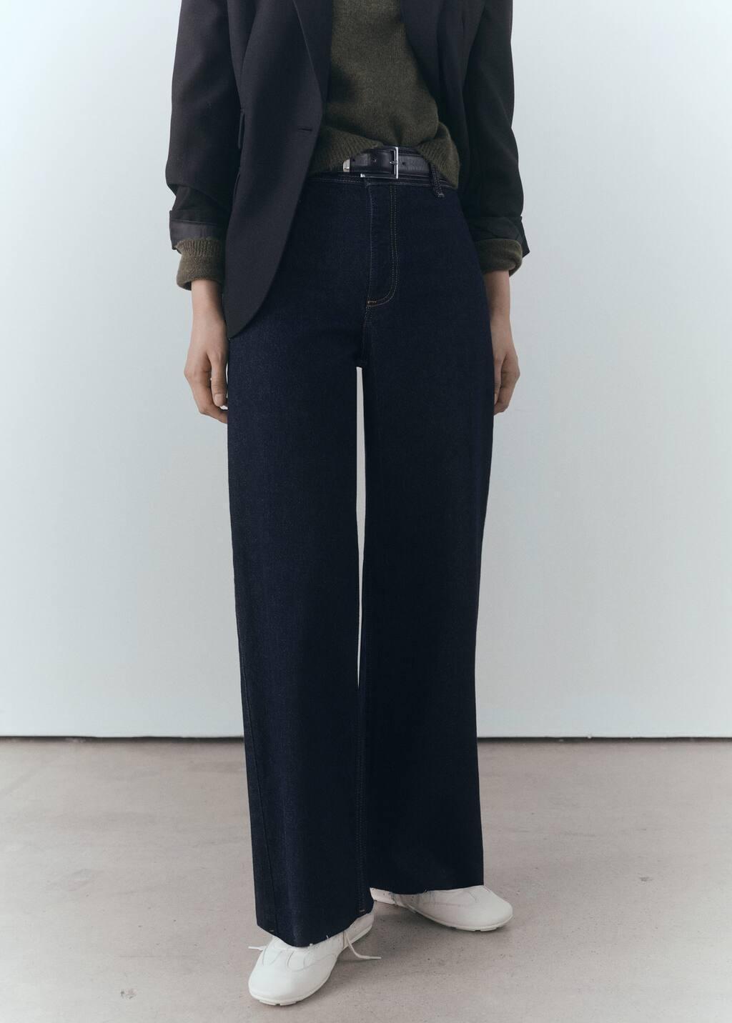 Blue Catherin Culotte High-Rise Jeans, , large image number 0