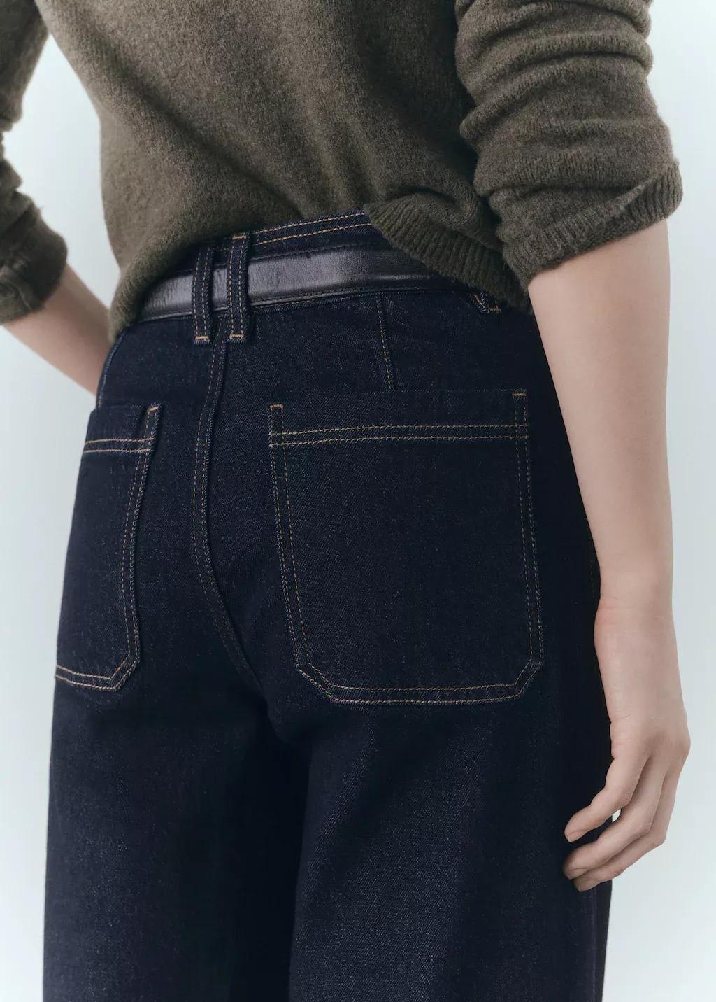 Blue Catherin Culotte High-Rise Jeans, , large image number 4