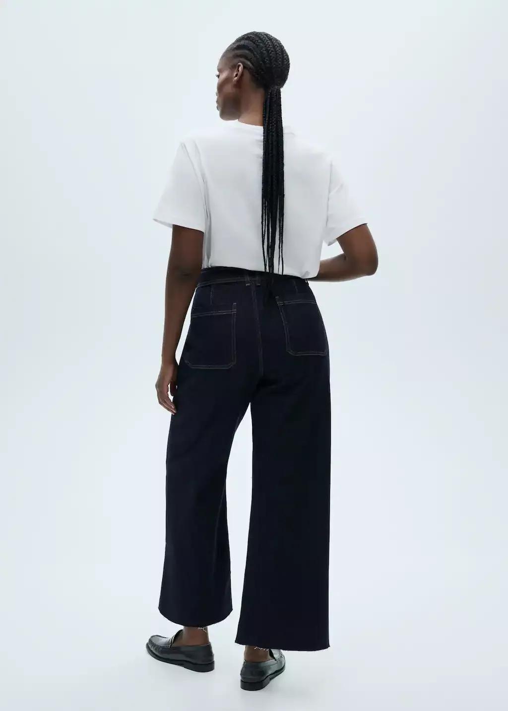 Blue Catherin Culotte High-Rise Jeans, , large image number 7