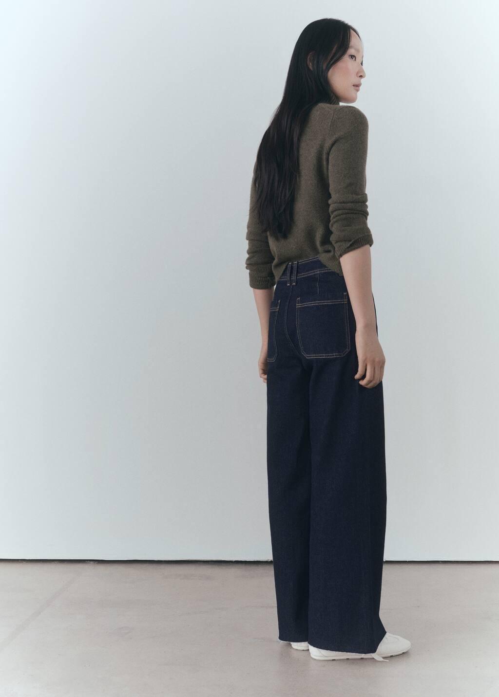 Blue Catherin Culotte High-Rise Jeans, , large image number 9